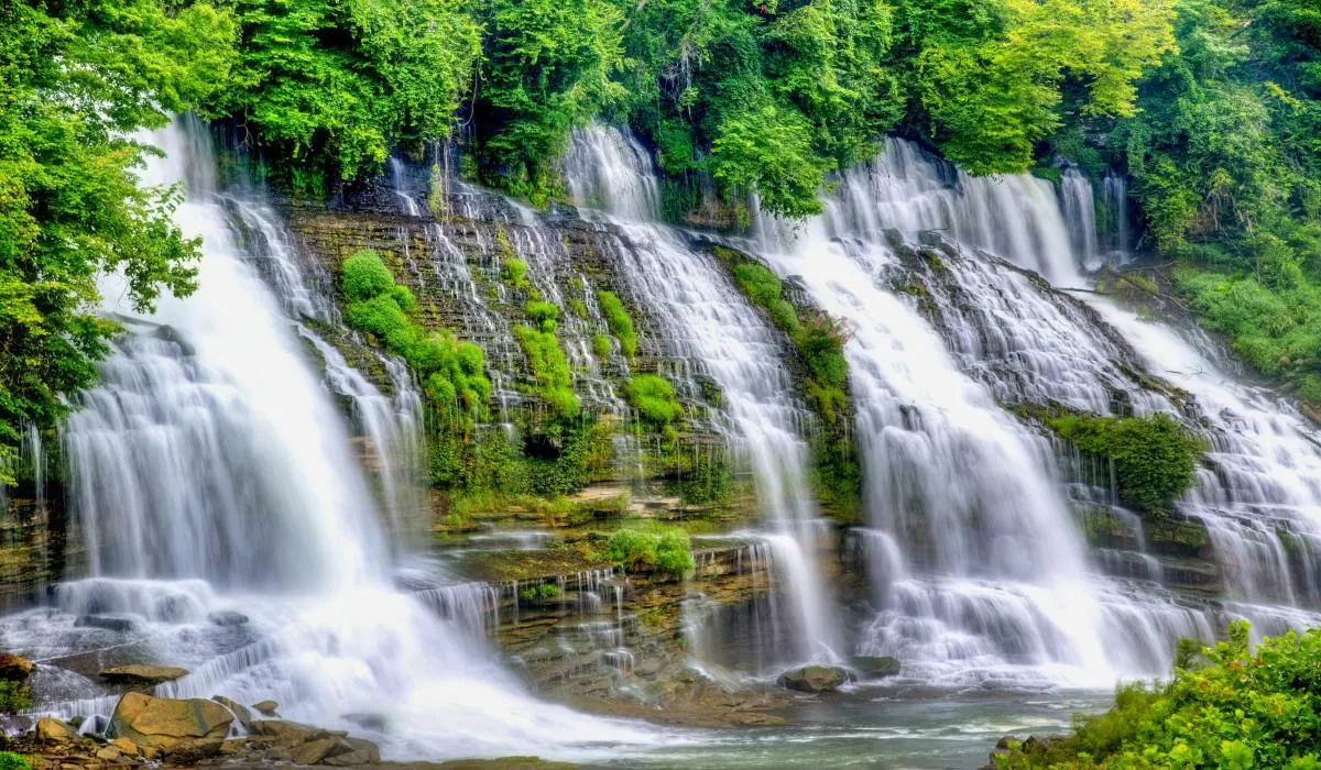 Waterfall scenery near the Ocoee River region
