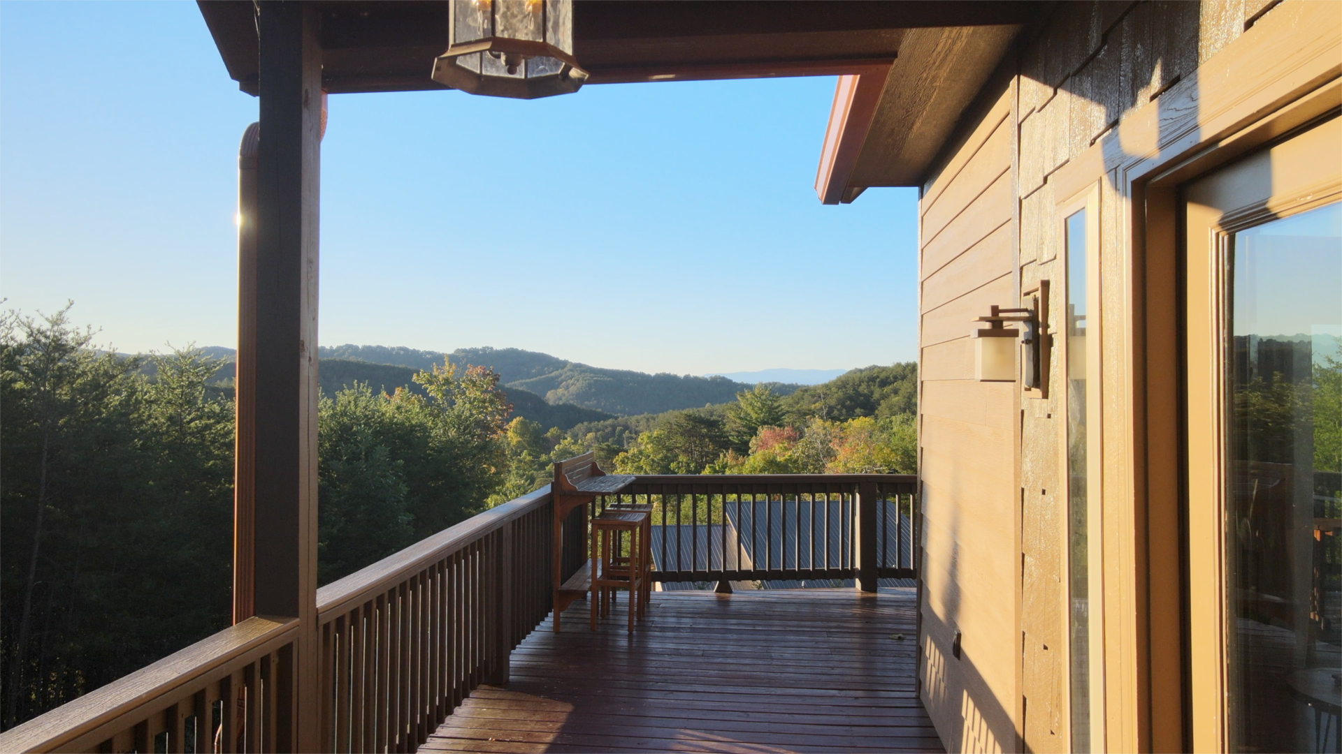 Deck view from a mountain home at Eagle's Nest Retreat