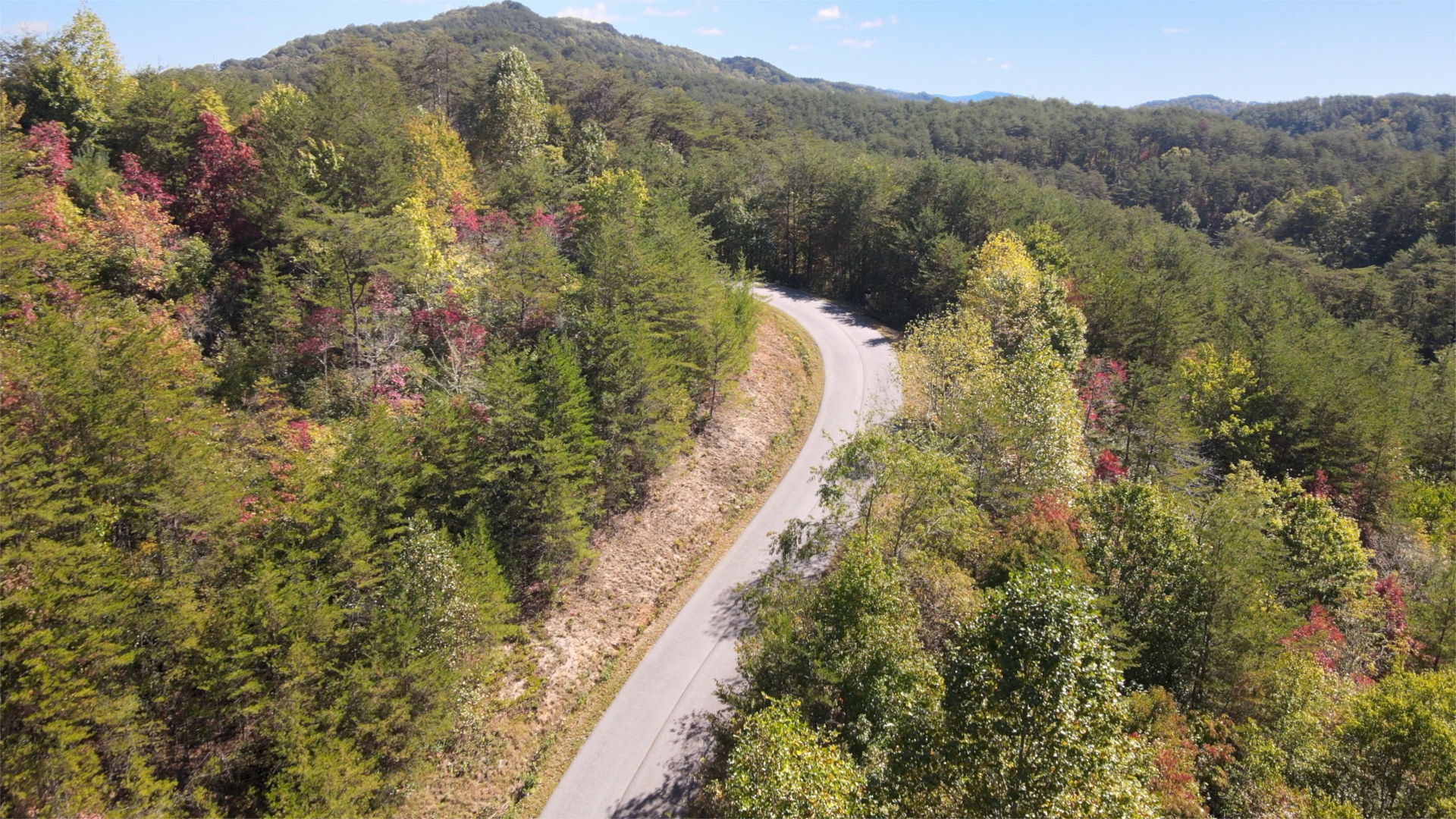 Private paved road inside Eagle's Nest Retreat